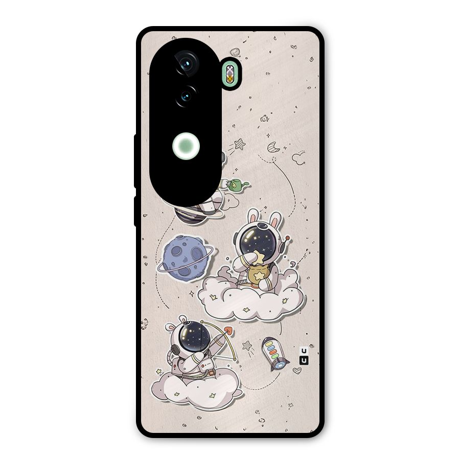 Lovely Astronaut Playing Metal Back Case for iQOO Z9s