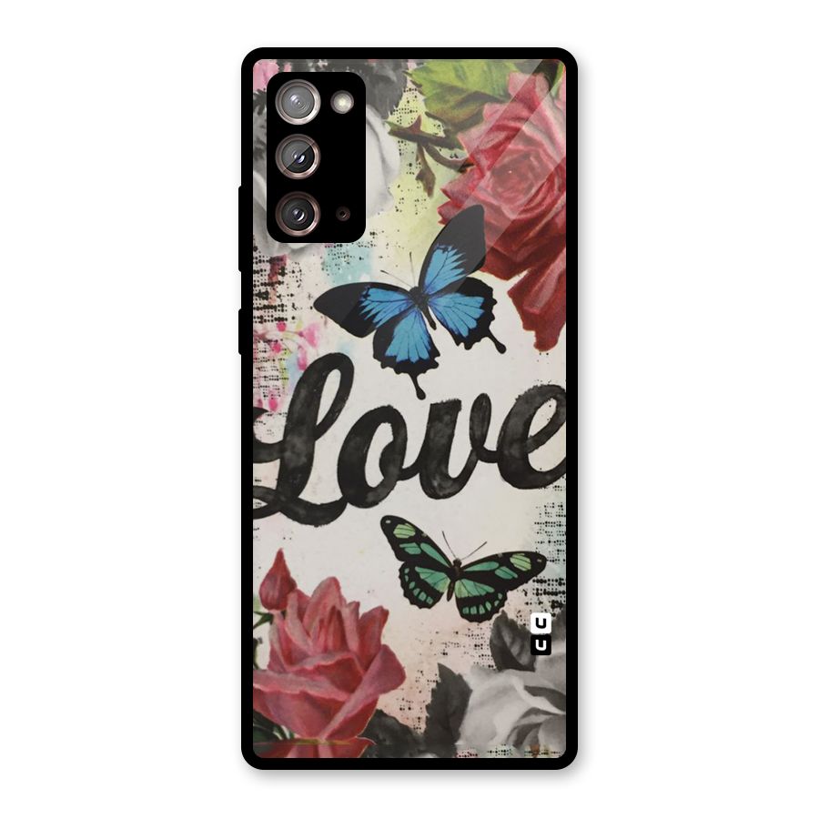 Lovely Butterfly Love Glass Back Case for Galaxy Note 20