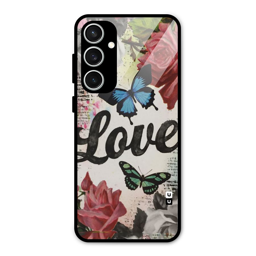Lovely Butterfly Love Glass Back Case for Galaxy S23 FE