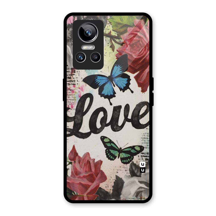 Lovely Butterfly Love Glass Back Case for Realme GT Neo 3