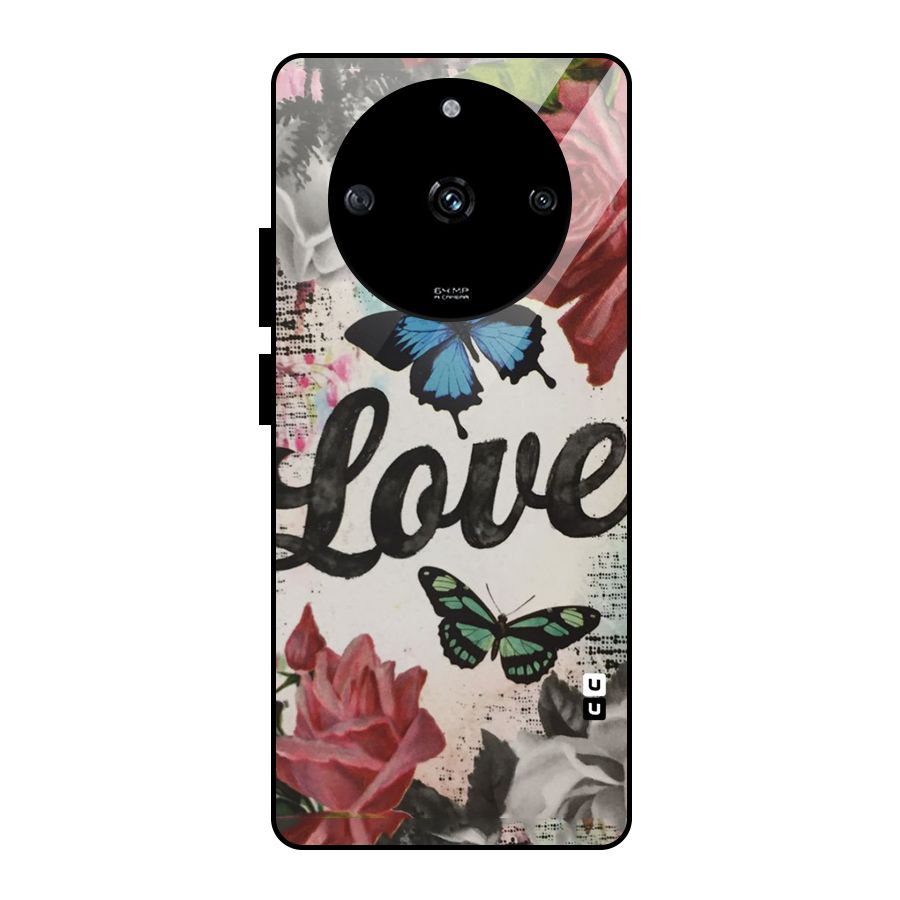 Lovely Butterfly Love Glass Back Case for Realme Narzo 60 5G