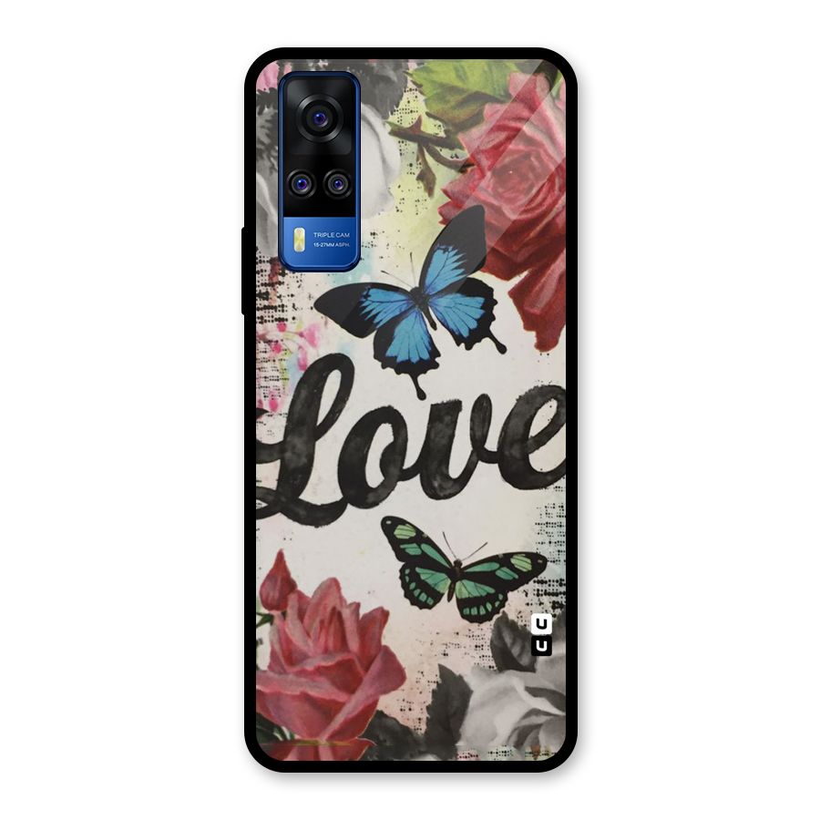 Lovely Butterfly Love Glass Back Case for Vivo Y31