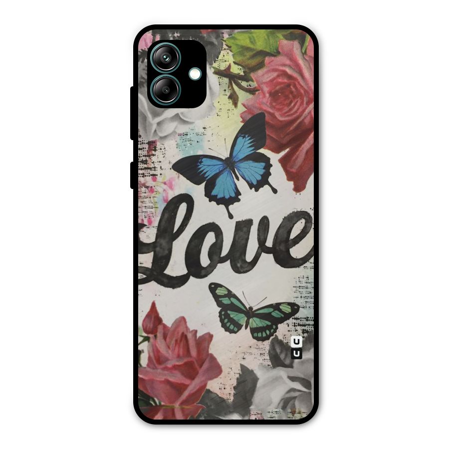 Lovely Butterfly Love Metal Back Case for Galaxy A04