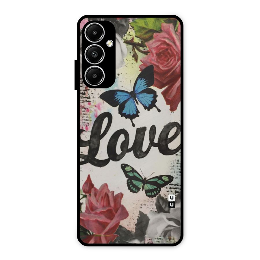 Lovely Butterfly Love Metal Back Case for Galaxy A05s