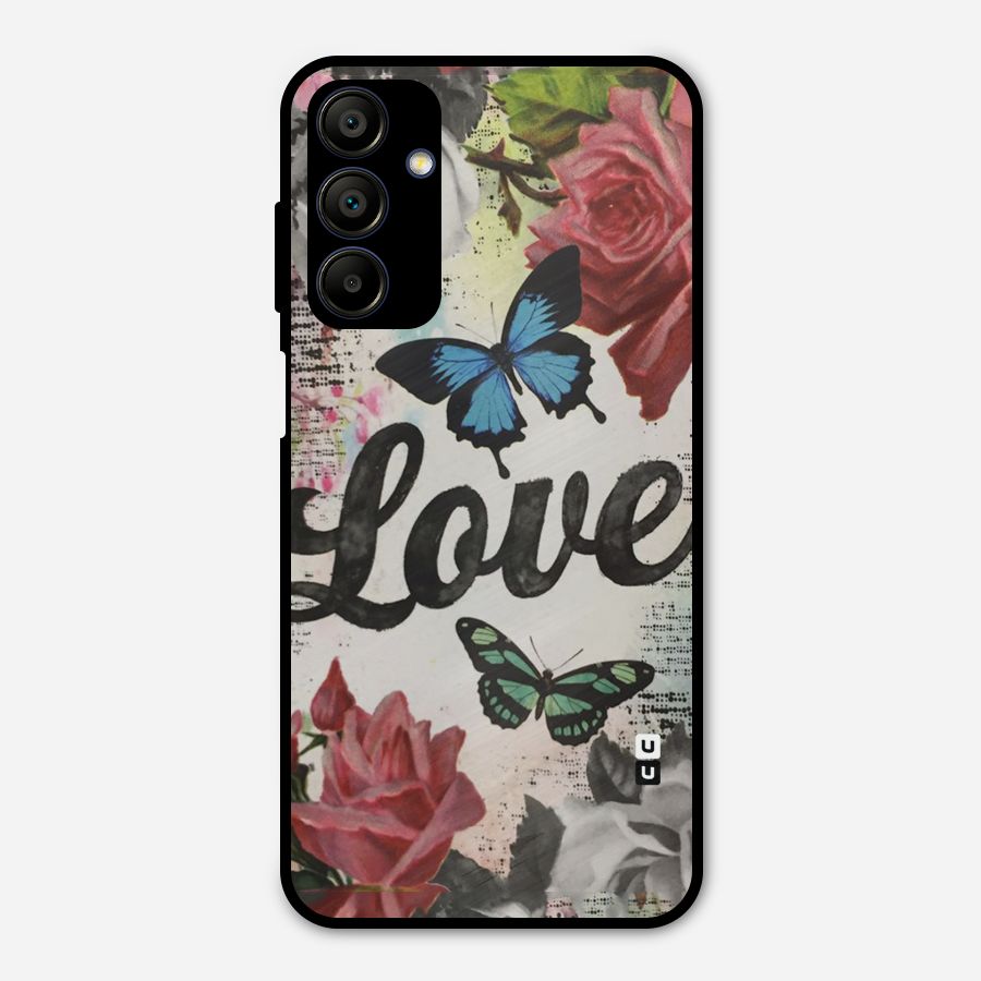 Lovely Butterfly Love Metal Back Case for Galaxy A15 5G