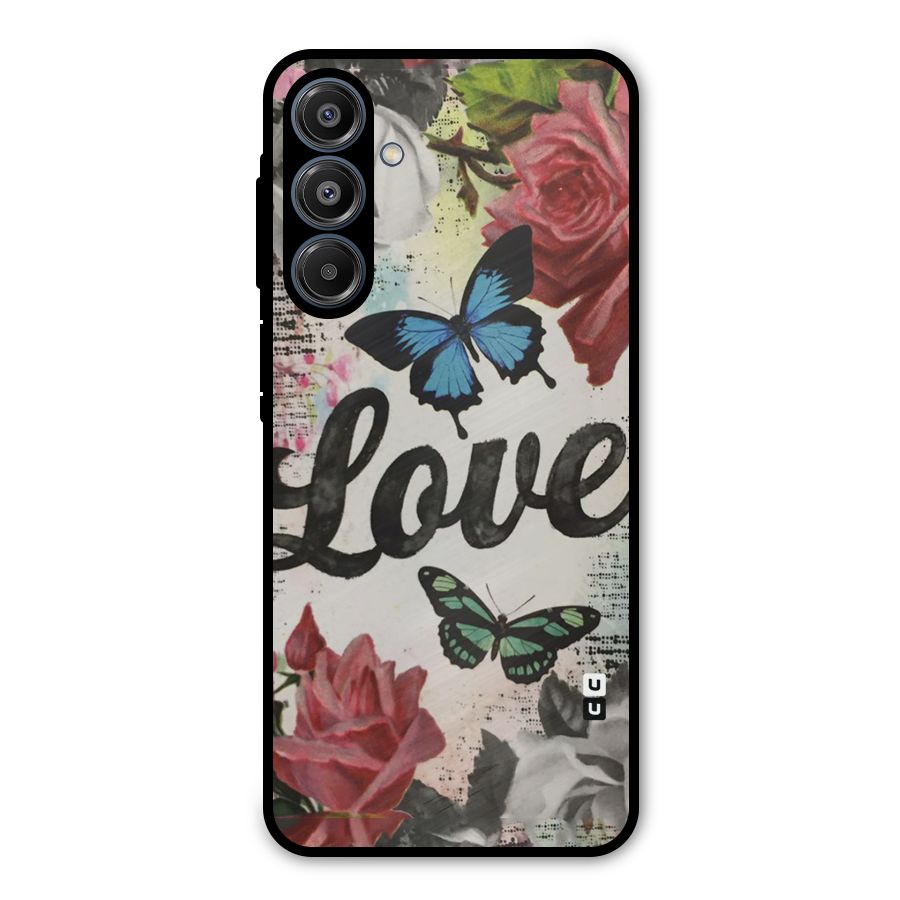 Lovely Butterfly Love Metal Back Case for Galaxy A16 5G