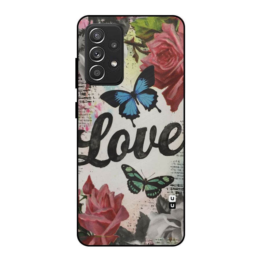 Lovely Butterfly Love Metal Back Case for Galaxy A52