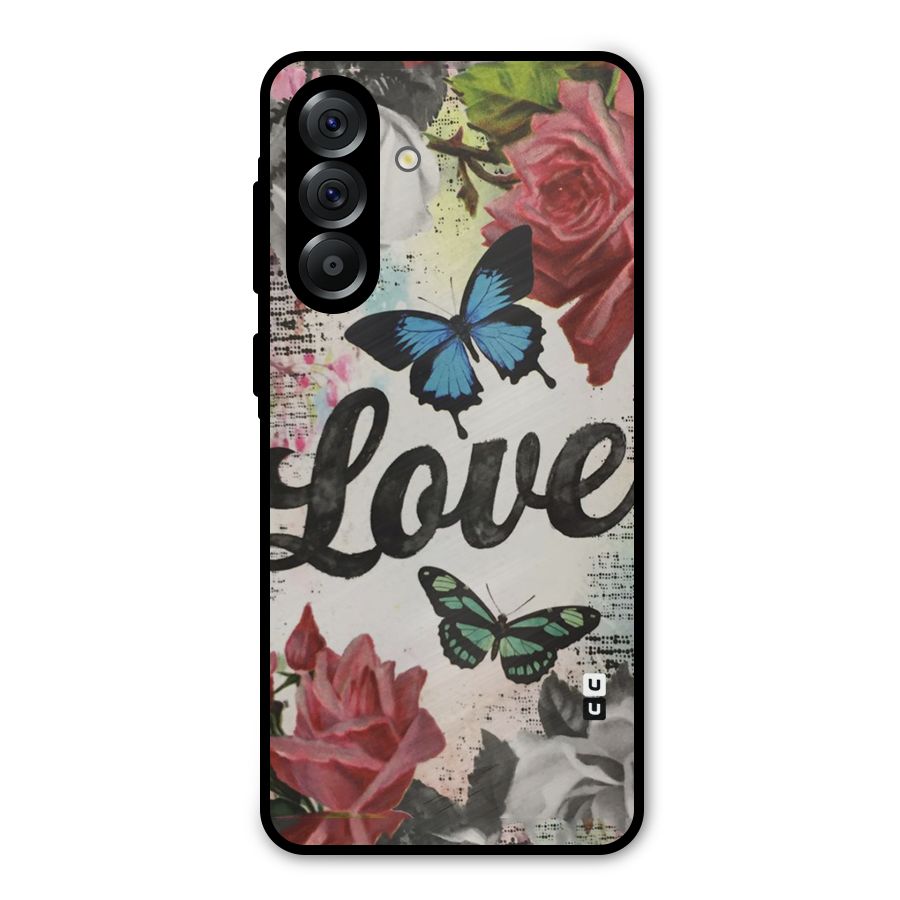 Lovely Butterfly Love Metal Back Case for Galaxy A56