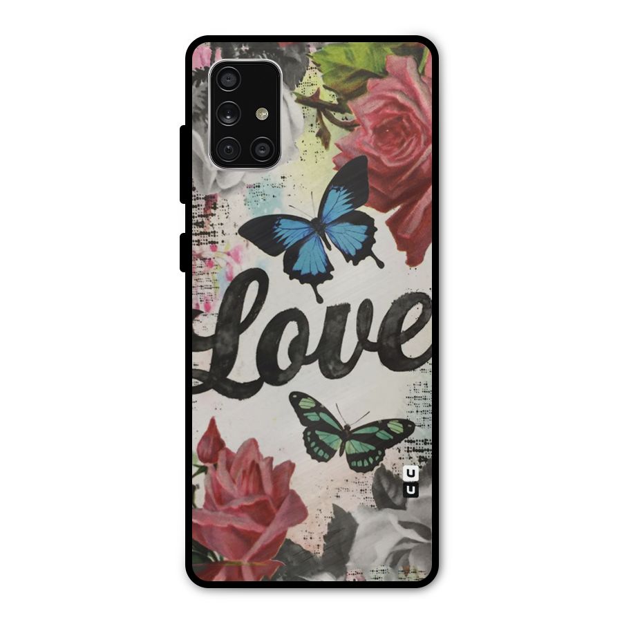 Lovely Butterfly Love Metal Back Case for Galaxy A71