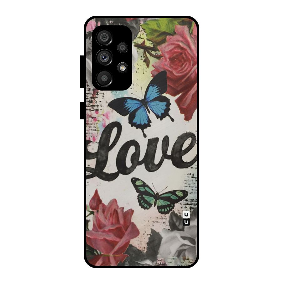 Lovely Butterfly Love Metal Back Case for Galaxy A73 5G