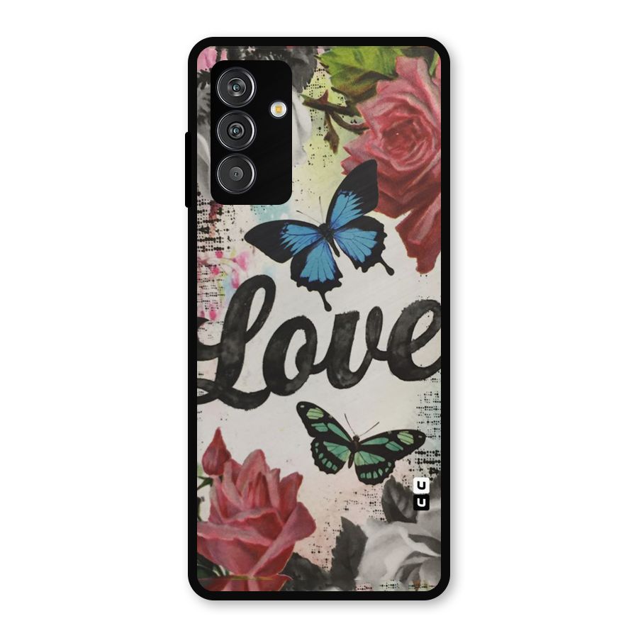 Lovely Butterfly Love Metal Back Case for Galaxy F13
