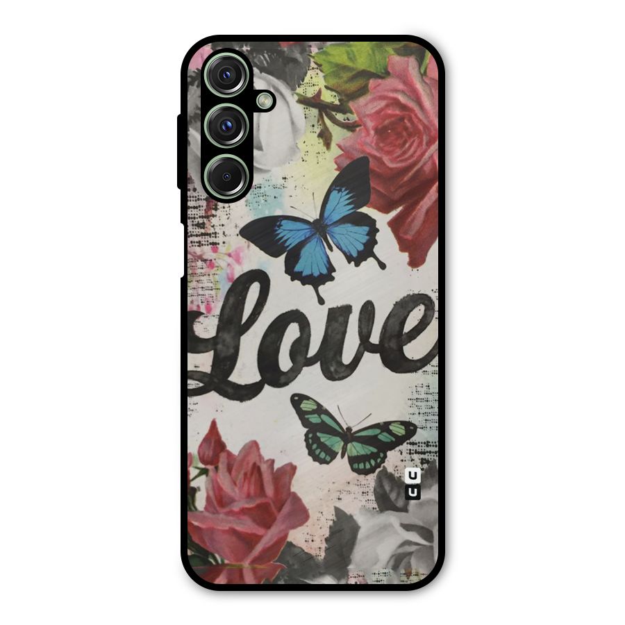 Lovely Butterfly Love Metal Back Case for Galaxy F34