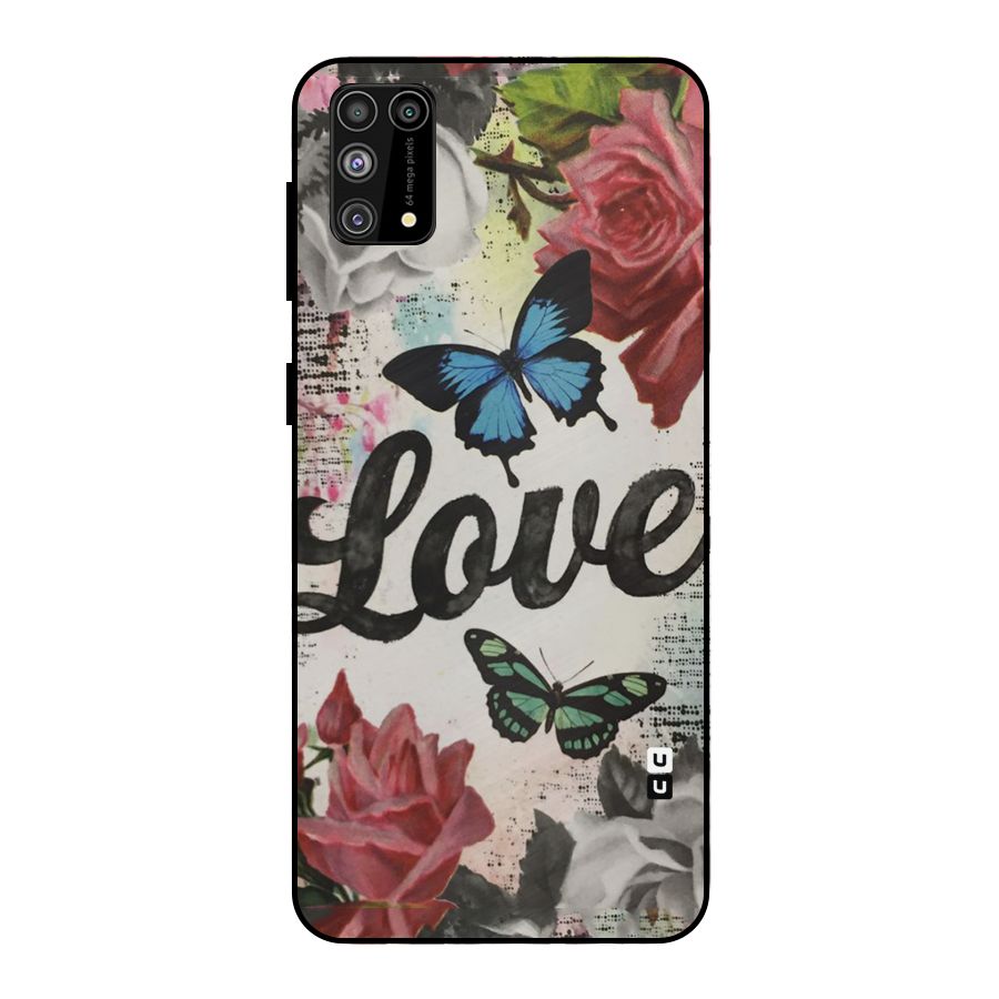 Lovely Butterfly Love Metal Back Case for Galaxy F41