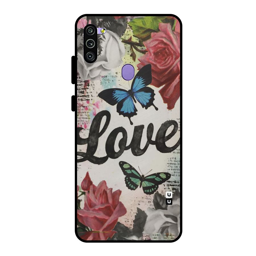 Lovely Butterfly Love Metal Back Case for Galaxy M11