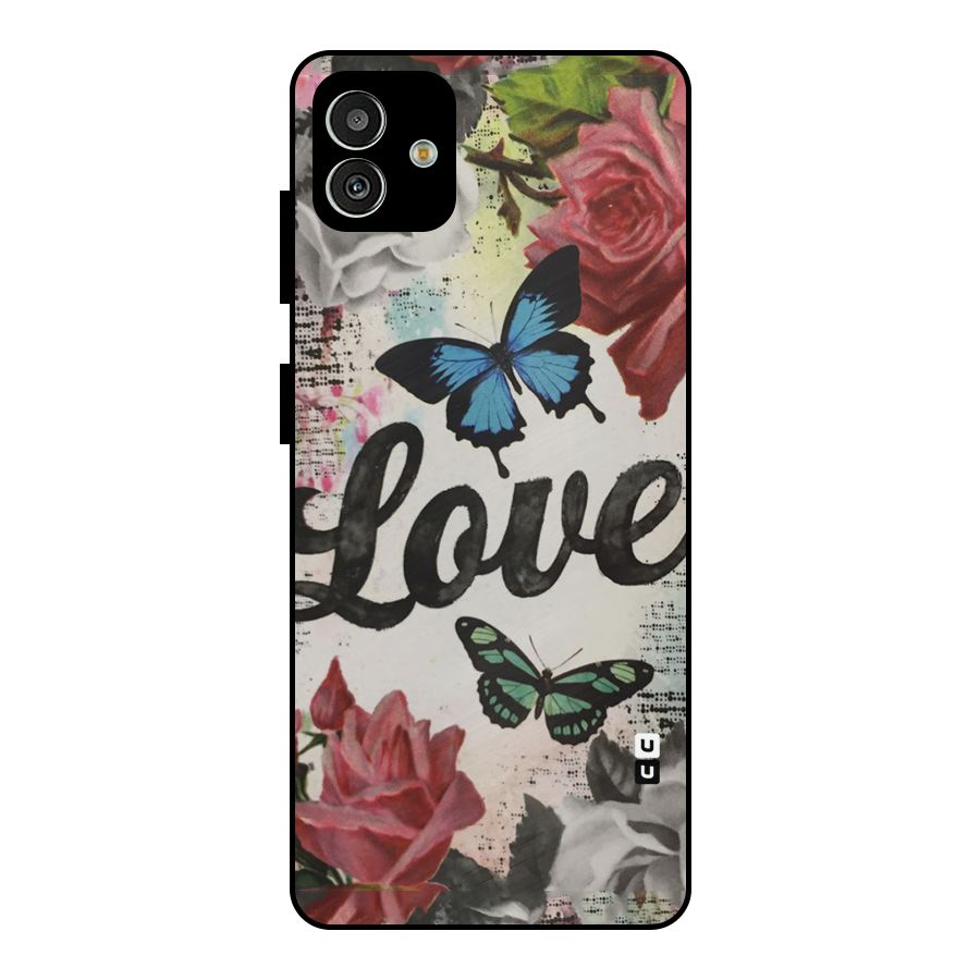 Lovely Butterfly Love Metal Back Case for Galaxy M13 5G