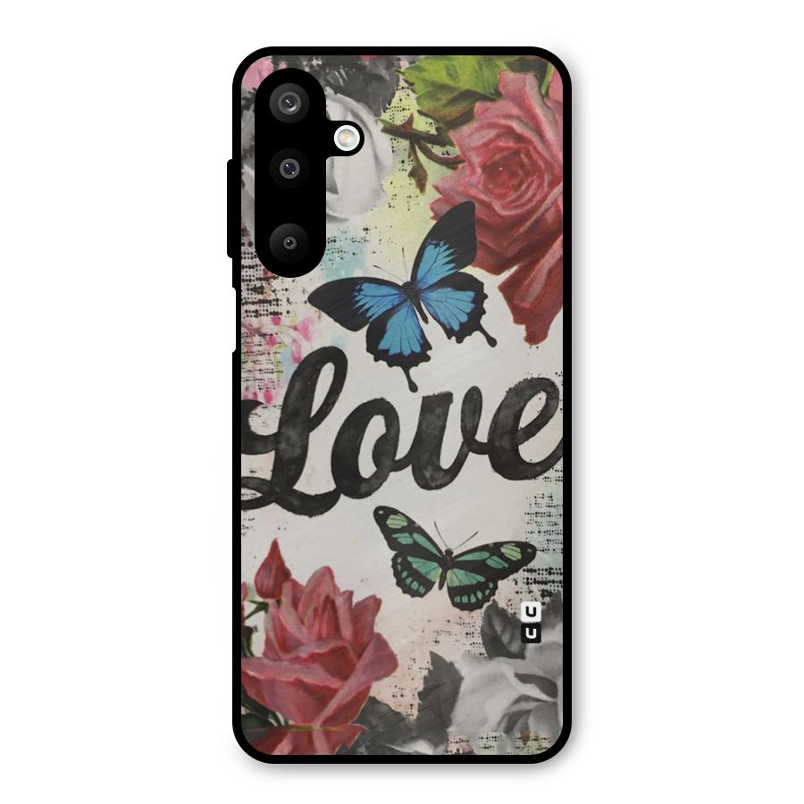 Lovely Butterfly Love Metal Back Case for Galaxy M16