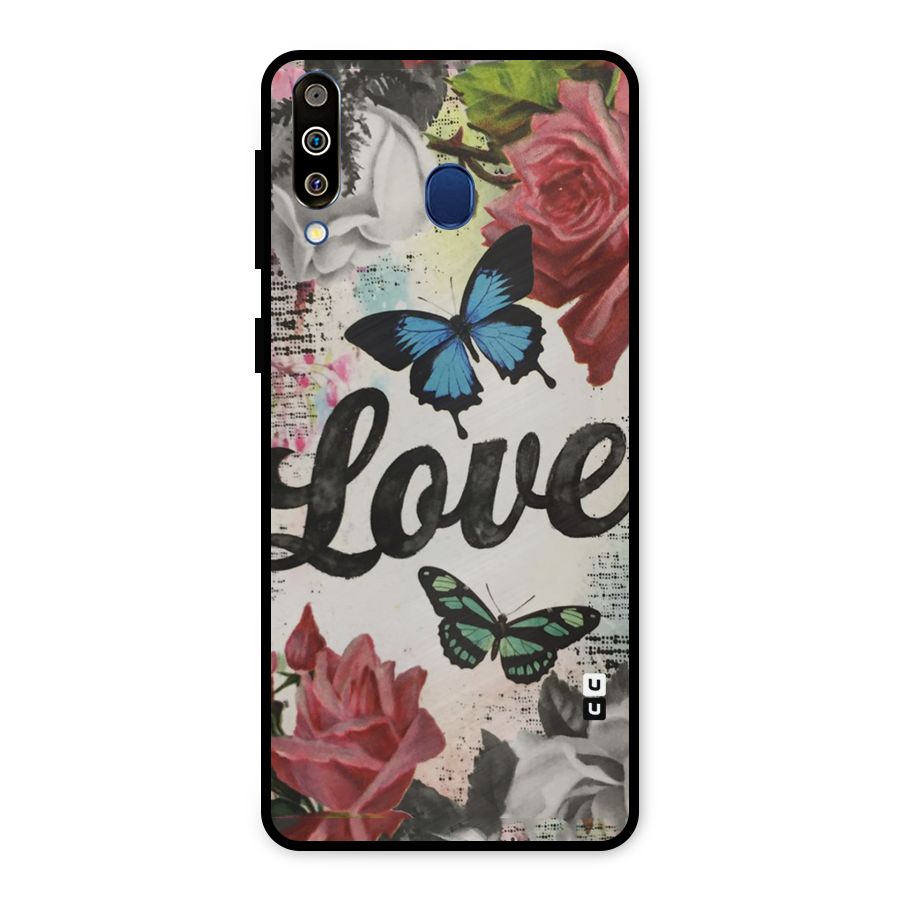 Lovely Butterfly Love Metal Back Case for Galaxy M30