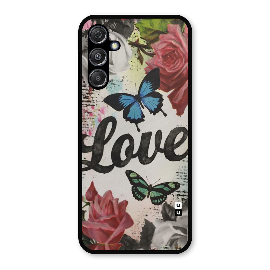 Lovely Butterfly Love Metal Back Case for Galaxy M34 5G