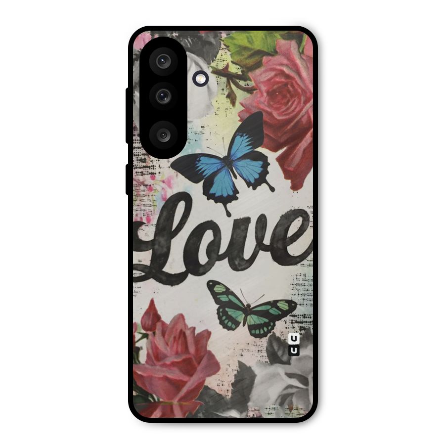 Lovely Butterfly Love Metal Back Case for Galaxy M56