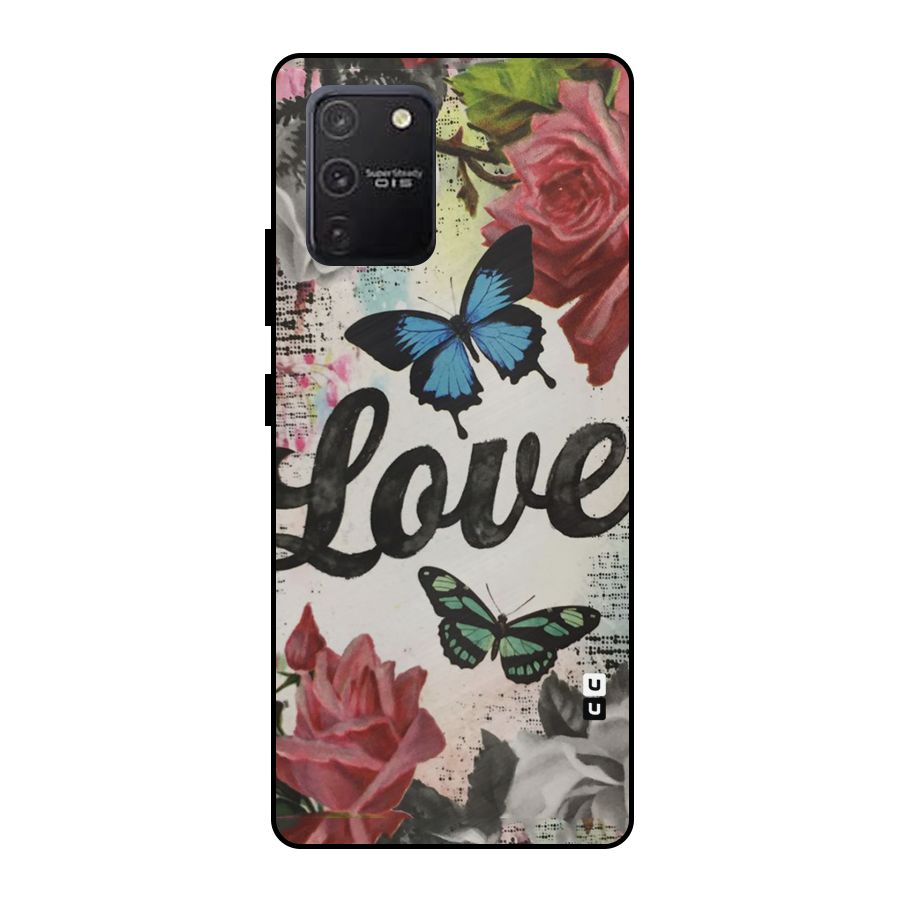 Lovely Butterfly Love Metal Back Case for Galaxy S10 Lite