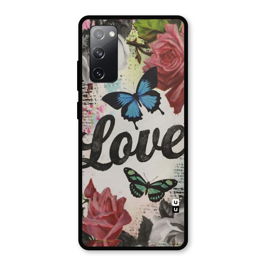Lovely Butterfly Love Metal Back Case for Galaxy S20 FE 5G