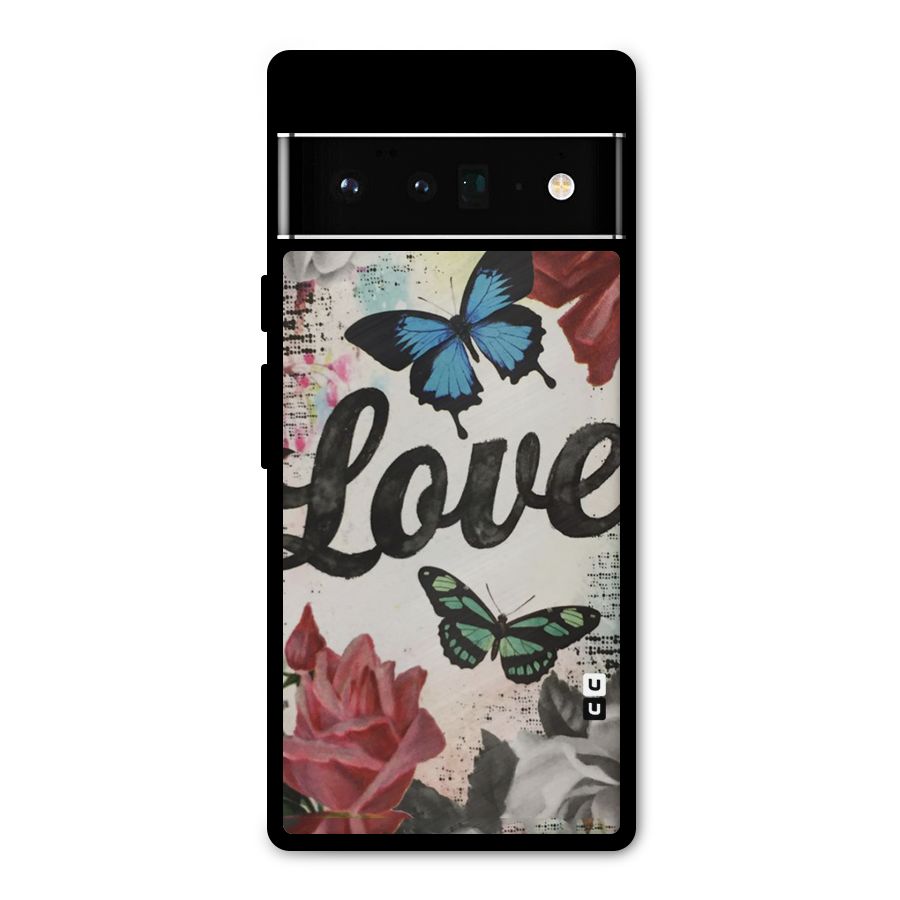 Lovely Butterfly Love Metal Back Case for Google Pixel 6 Pro