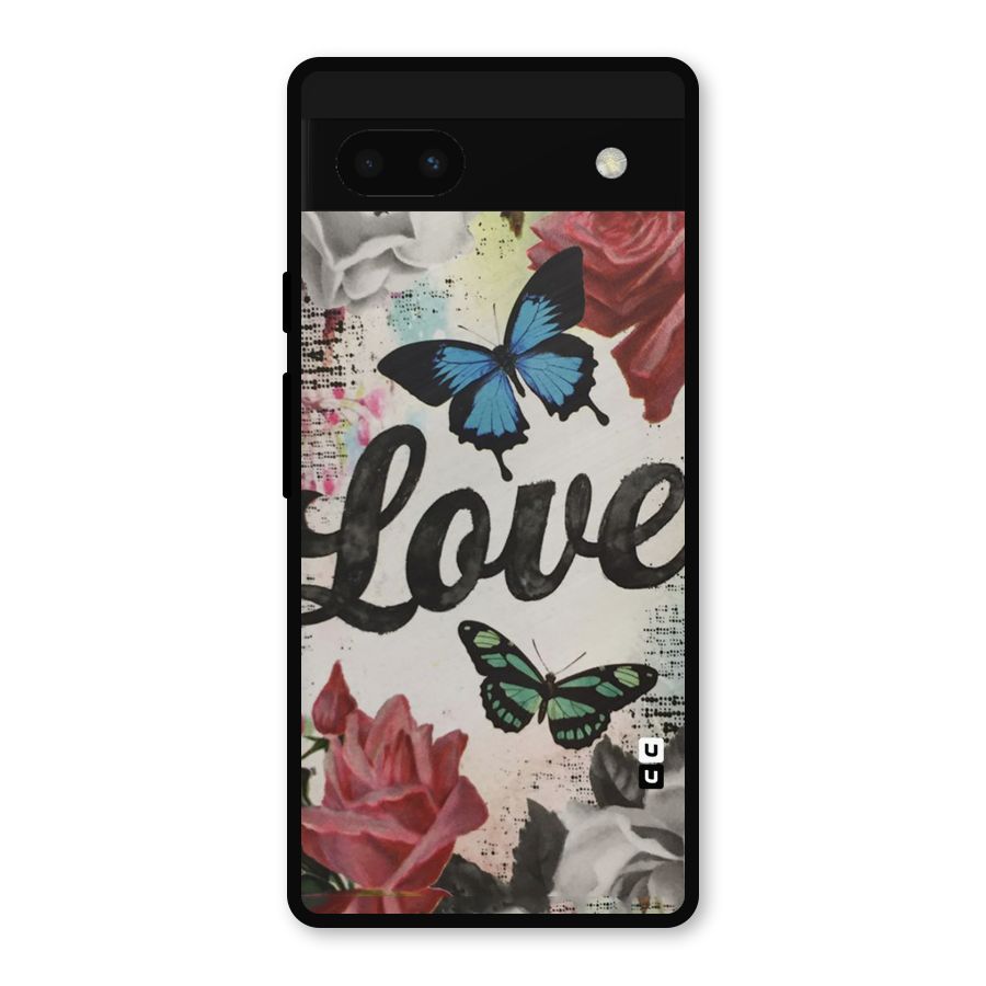 Lovely Butterfly Love Metal Back Case for Google Pixel 6a
