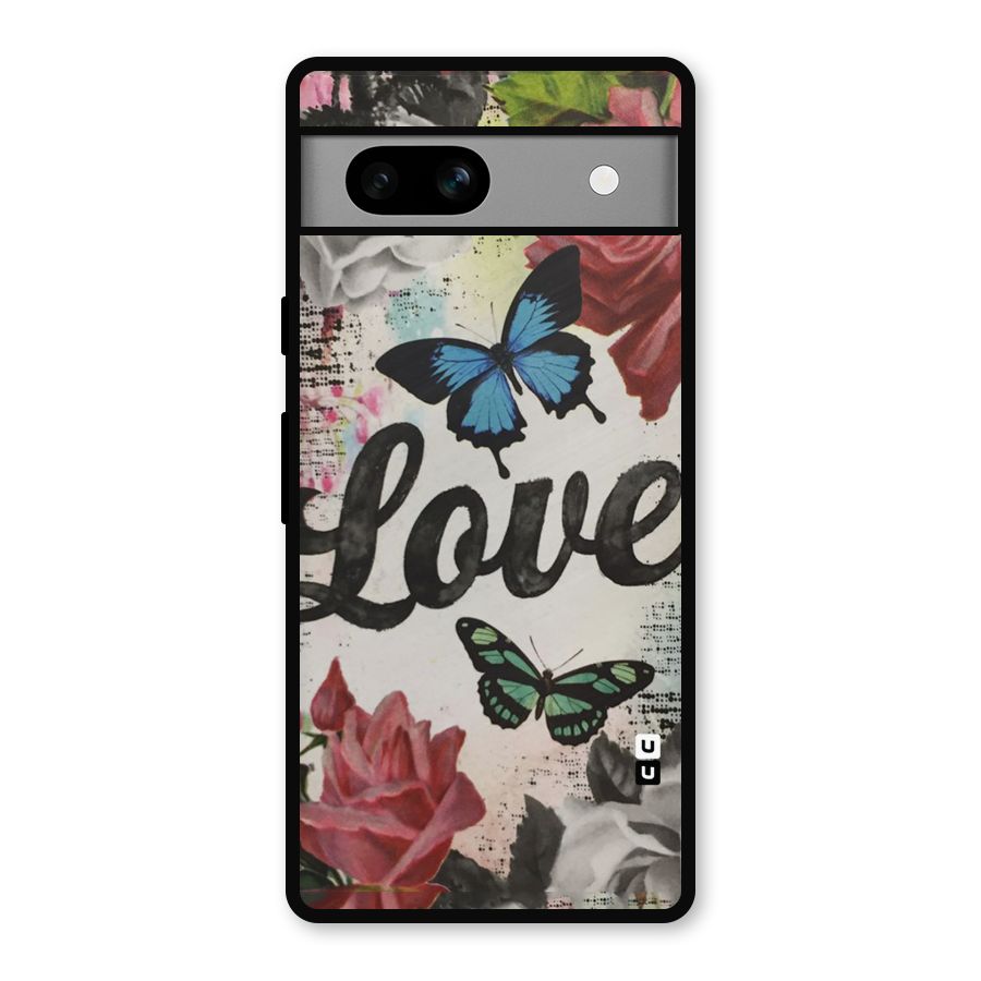 Lovely Butterfly Love Metal Back Case for Google Pixel 7a