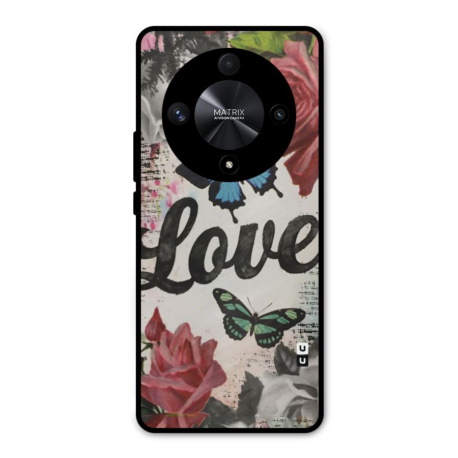 Lovely Butterfly Love Metal Back Case for Honor X9b