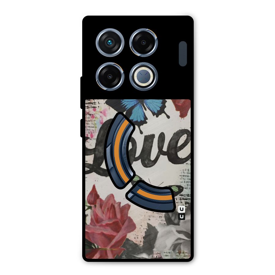 Lovely Butterfly Love Metal Back Case for Infinix GT 20 Pro