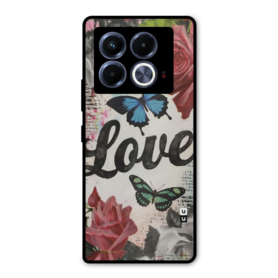 Lovely Butterfly Love Metal Back Case for Infinix Note 40 5G