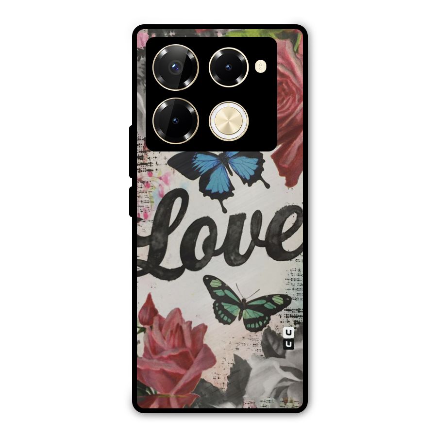 Lovely Butterfly Love Metal Back Case for Infinix Note 40 Pro Plus