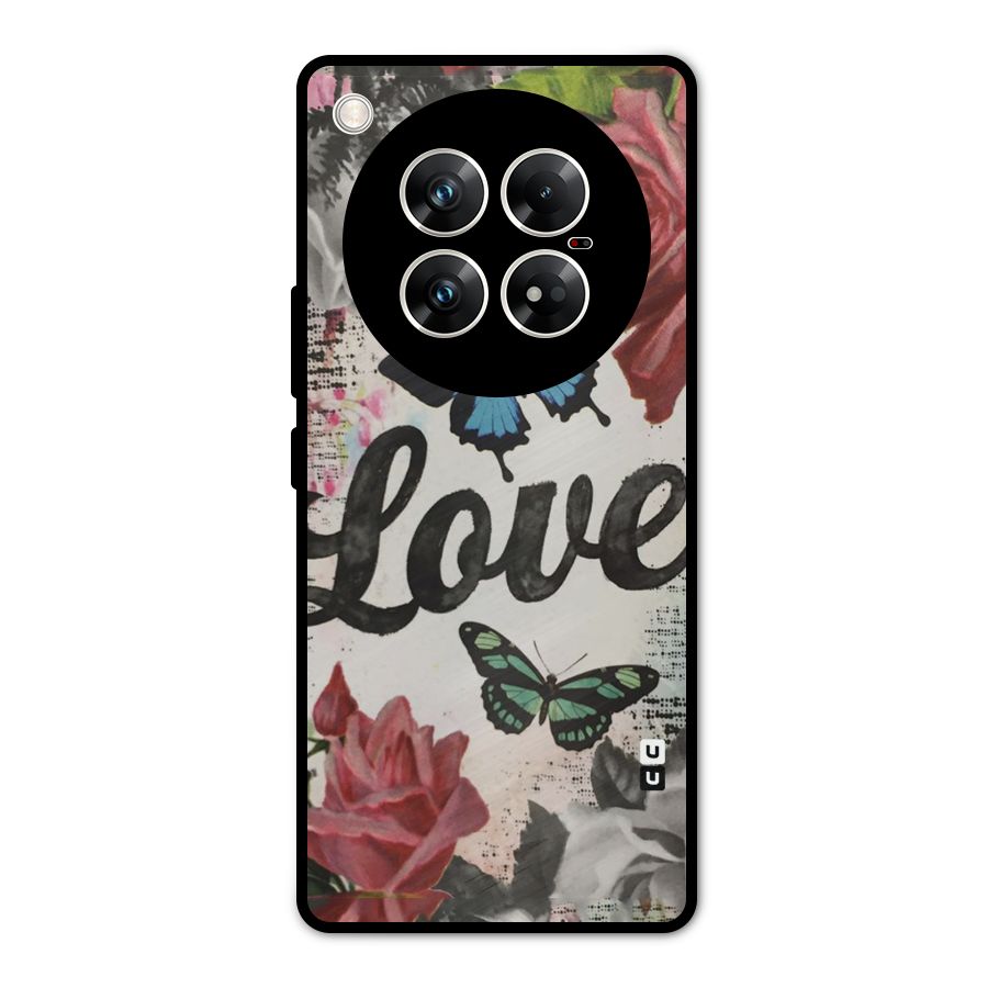 Lovely Butterfly Love Metal Back Case for Infinix Zero 40 5G