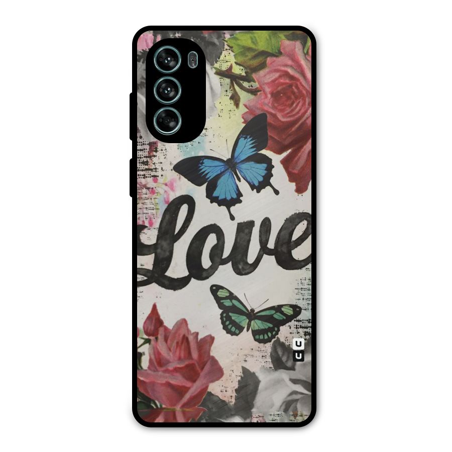 Lovely Butterfly Love Metal Back Case for Moto G62