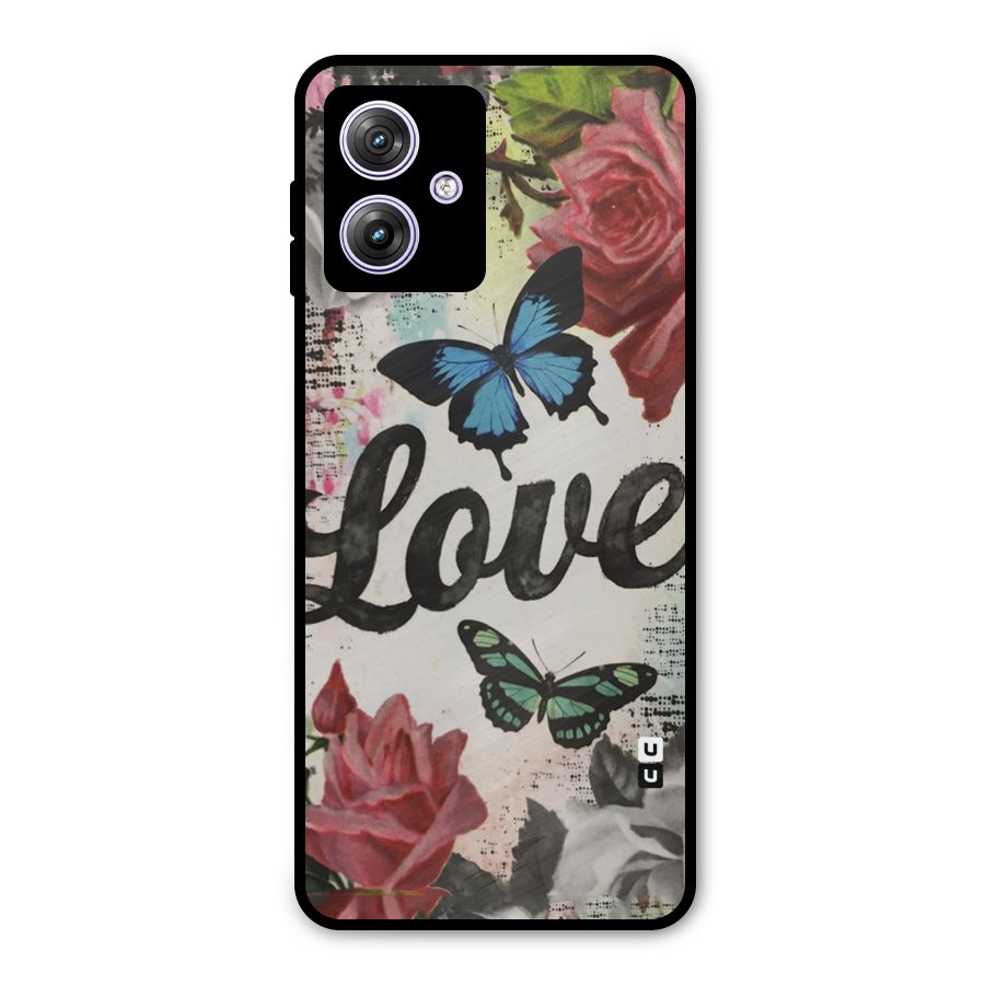 Lovely Butterfly Love Metal Back Case for Moto G64