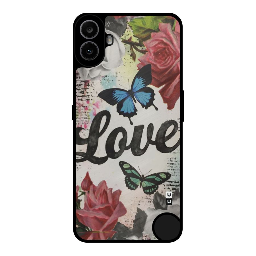 Lovely Butterfly Love Metal Back Case for Nothing CMF Phone 1