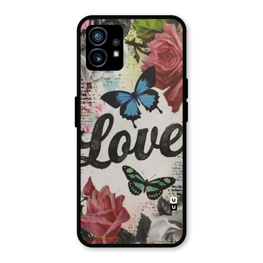 Lovely Butterfly Love Metal Back Case for Nothing Phone 1