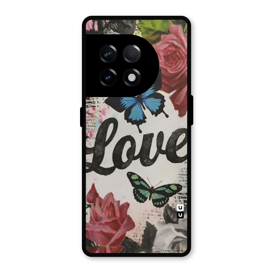 Lovely Butterfly Love Metal Back Case for OnePlus 11R