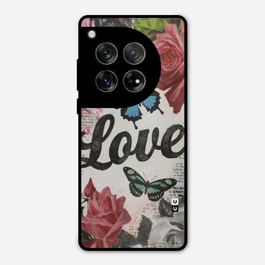 Lovely Butterfly Love Metal Back Case for OnePlus 12