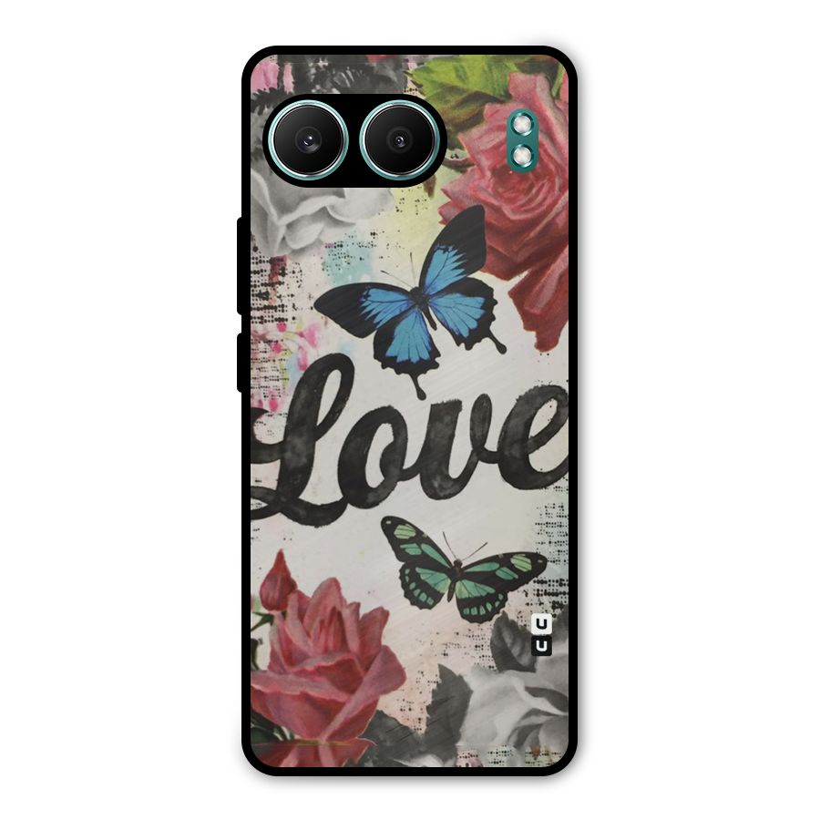 Lovely Butterfly Love Metal Back Case for OnePlus Nord 4