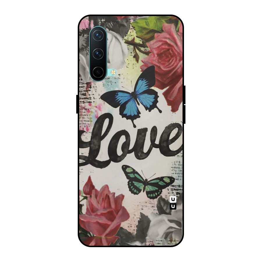 Lovely Butterfly Love Metal Back Case for OnePlus Nord CE 5G
