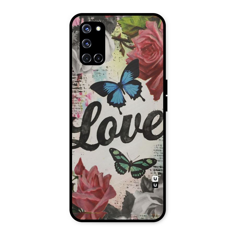Lovely Butterfly Love Metal Back Case for Oppo A52