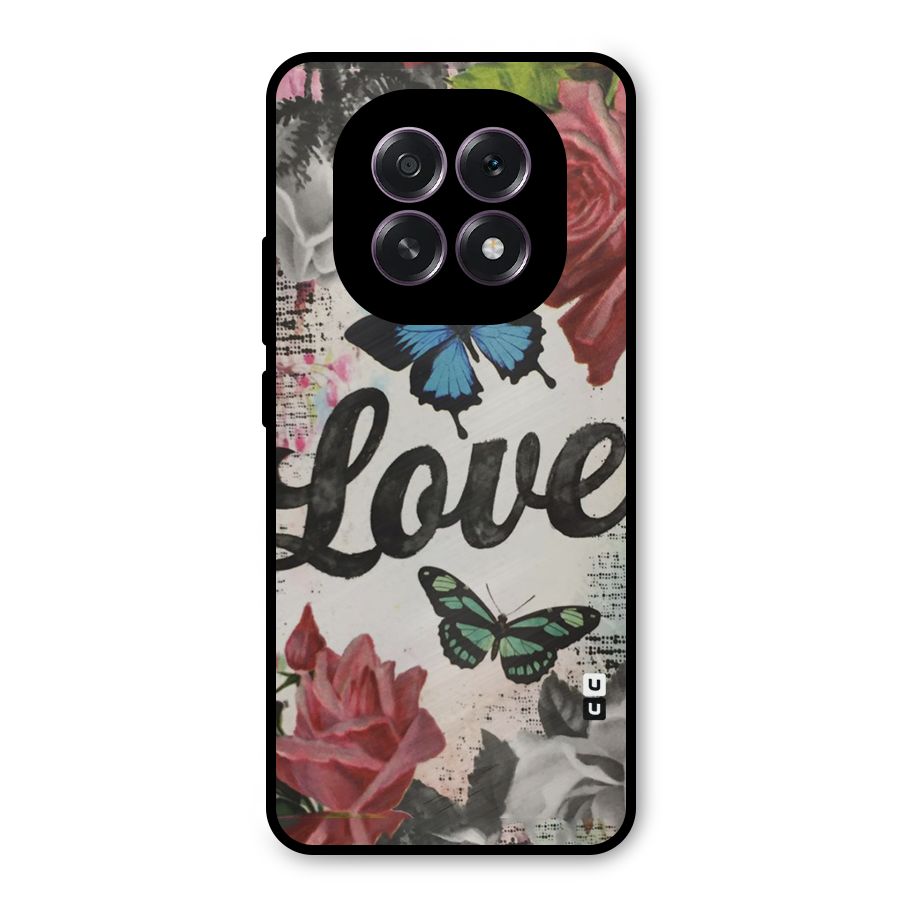 Lovely Butterfly Love Metal Back Case for Oppo F29