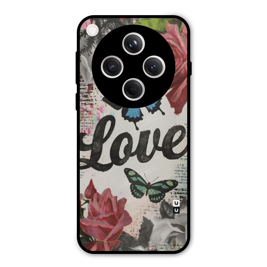 Lovely Butterfly Love Metal Back Case for Oppo Find X8