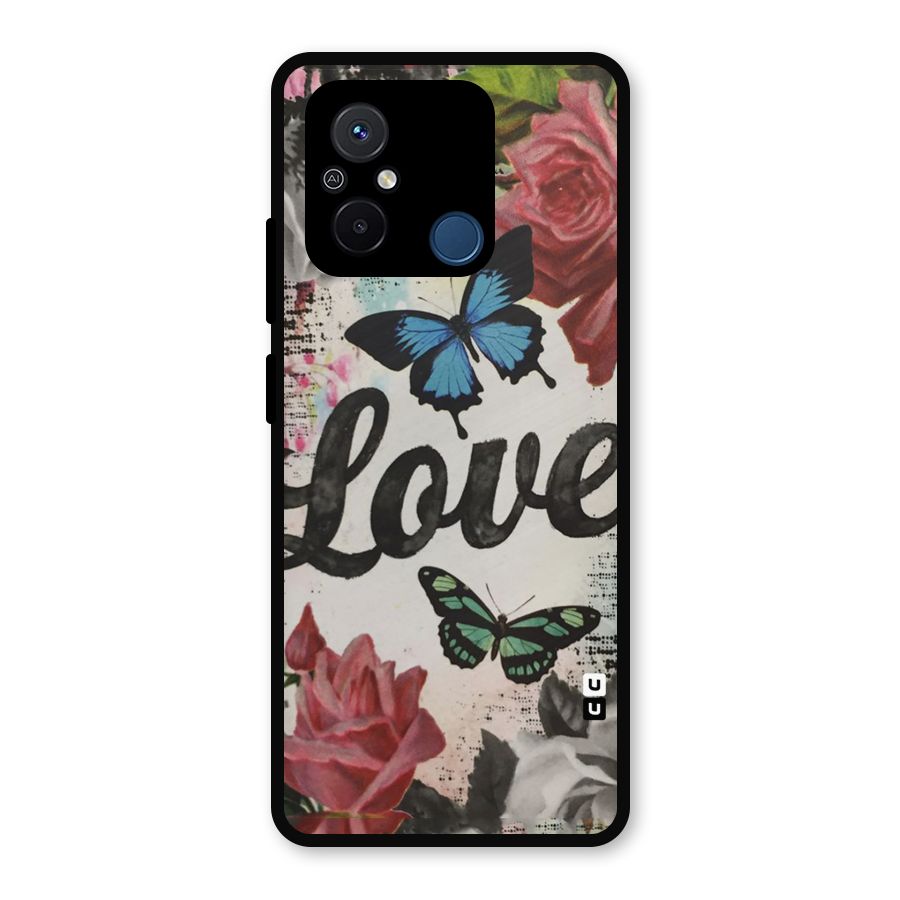 Lovely Butterfly Love Metal Back Case for Poco C55