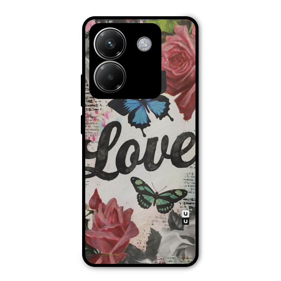 Lovely Butterfly Love Metal Back Case for Poco M7 Pro 5G