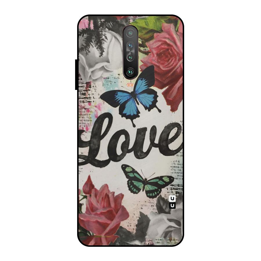 Lovely Butterfly Love Metal Back Case for Poco X2