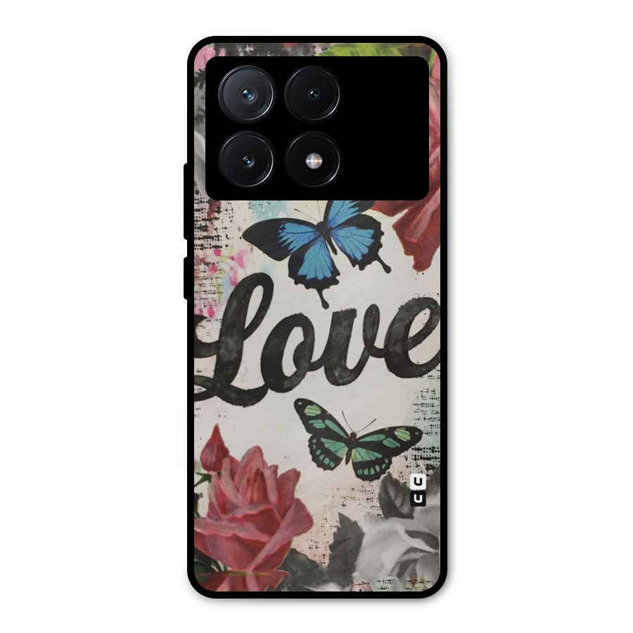 Lovely Butterfly Love Metal Back Case for Poco X6 Pro