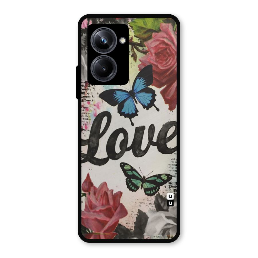 Lovely Butterfly Love Metal Back Case for Realme 10 Pro