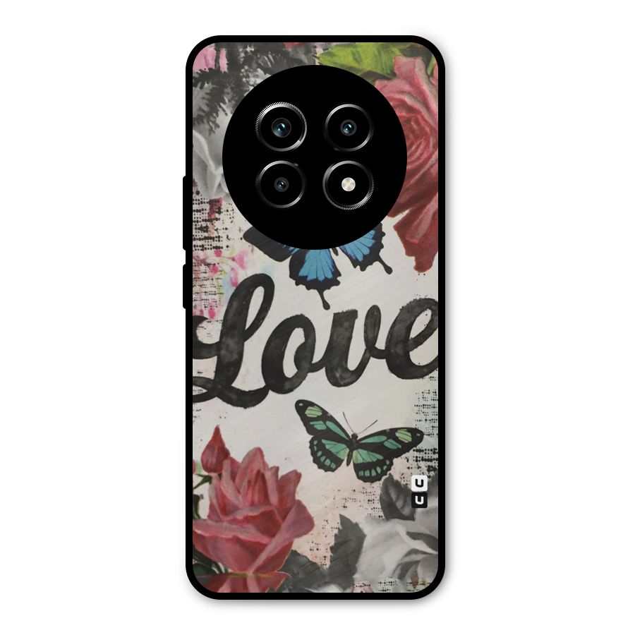 Lovely Butterfly Love Metal Back Case for Realme 13 Pro